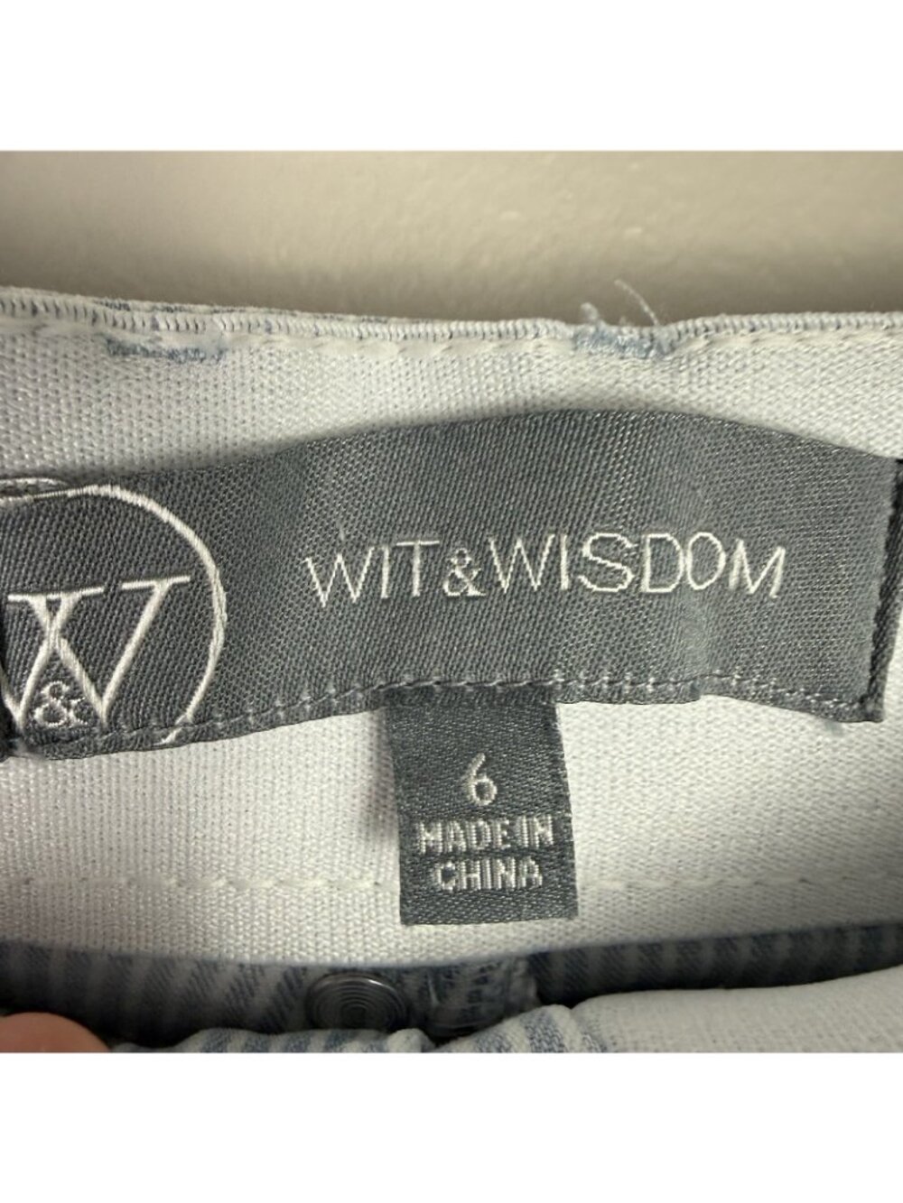 Wit & Wisdom Skyrise Wide Leg Pants Womens Size 6 Blue Pinstripe NWT Trouser - Picture 5 of 8